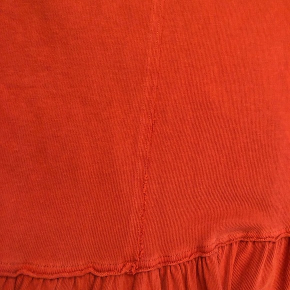 Free People Beach Burnt Orange Boho Dropped Waist Relaxed Fit Midi Dress XS/S - Picture 12 of 15